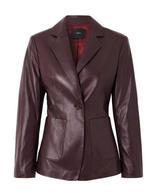 Joseph Purple Glenview Leather Blazer