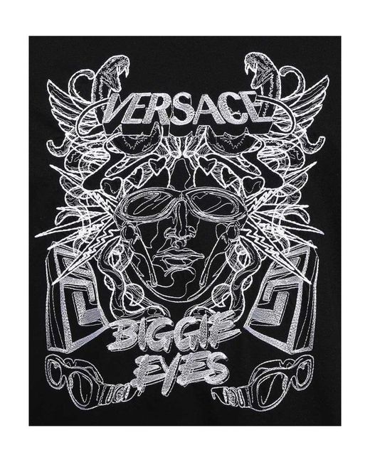 Versace Black Medusa Head-Print T-Shirt for men