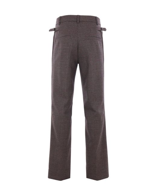 NAMACHEKO Gray Houndstooth Tailored Pants for men