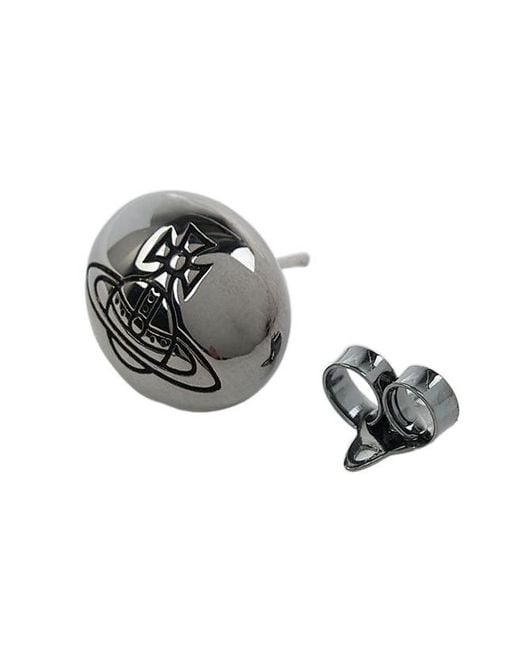 Vivienne Westwood White Saturn-Patterned Earrings