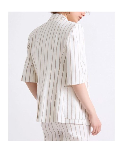 Marella White Striped Jacket