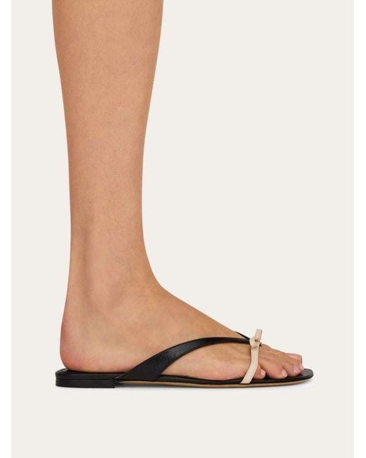 Ferragamo White Mini Bow Flip Flop
