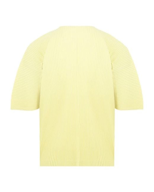 Homme Plissé Issey Miyake Yellow Homme Plissé Issey Miyake Monthly Colors May Pleated T-Shirt for men