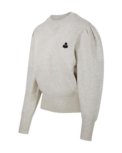 Isabel Marant Gray Isabel Marant Étoile Kelaya Logo-Embroidered Crewneck Jumper