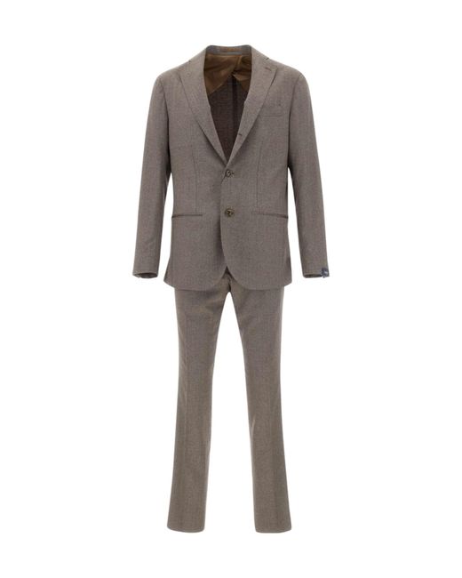 Barba Napoli Gray Herringbone Two-Piece Suit for men