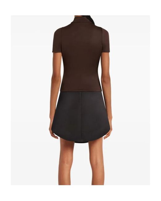 Courreges Brown Interlock Zipped Top