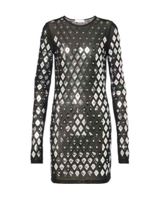 Rabanne Black Studded Jersey Minidress