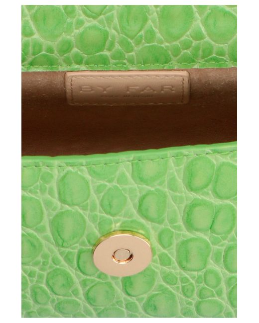 By Far Green Crocodile-Embossed Mini Bag