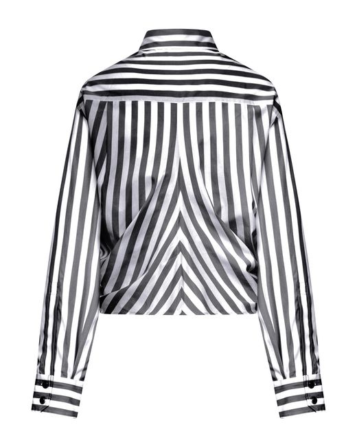 Sportmax Black Palmizi Cropped Cotton Shirt With Front Knot