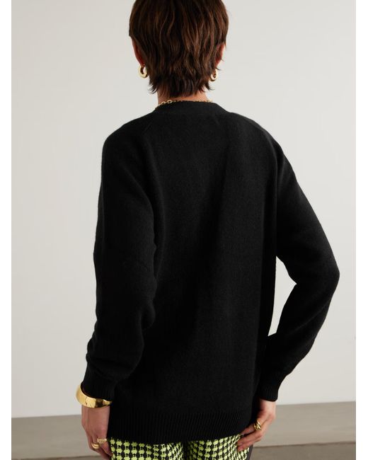 The Elder Statesman Black Long-Sleeved Cashmere Cardigan