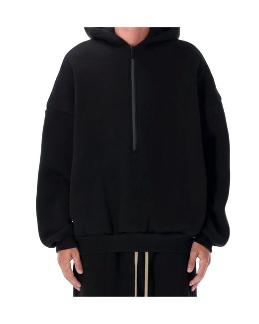 Fear Of God Black Athletic Half Zip Hoodie for men