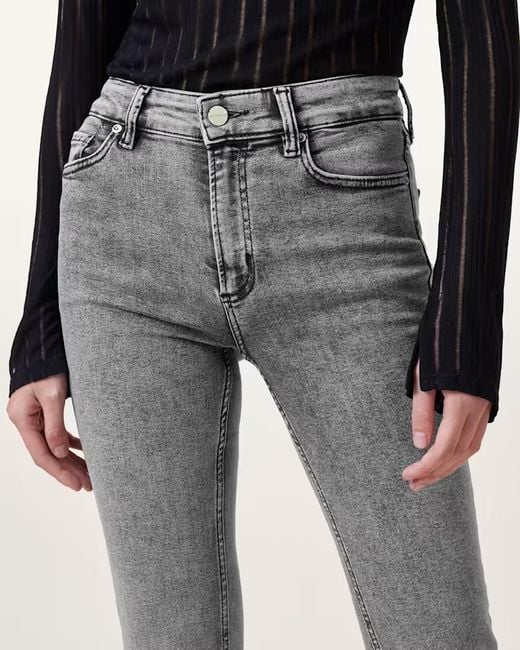 AllSaints Gray Straight Leg Jeans