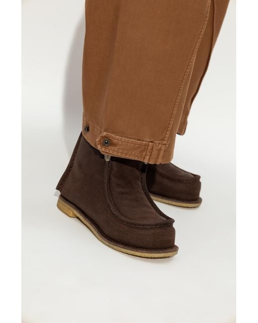 J.W. Anderson Black Shearling-Lined Suede Boots