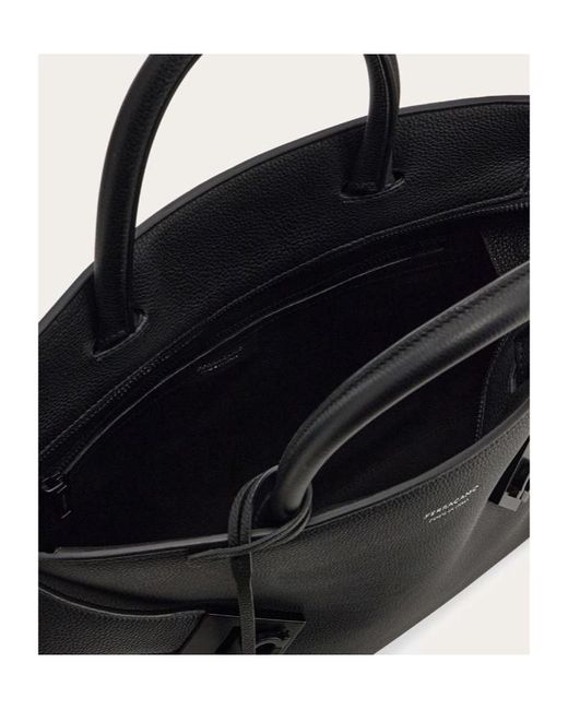 Ferragamo Black Hug Briefcase for men