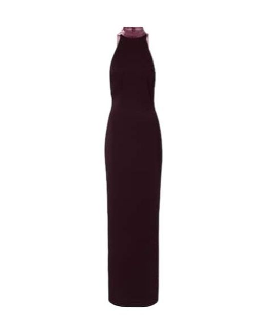 The Attico Purple Embellished Satin Gown
