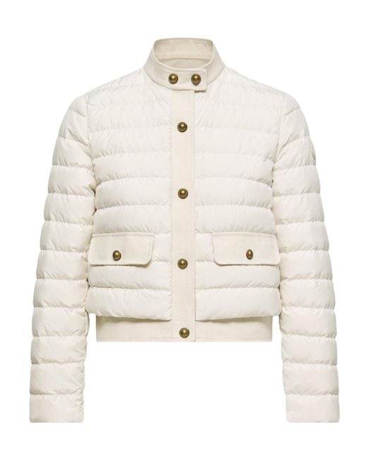 Moncler White Juju Short Quilted Down Jacket
