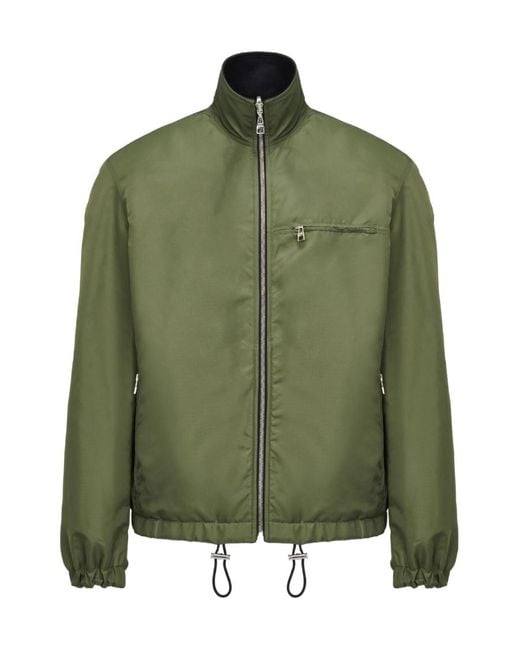 McQueen Green Hybrid Reversible Bomber Jacket for men