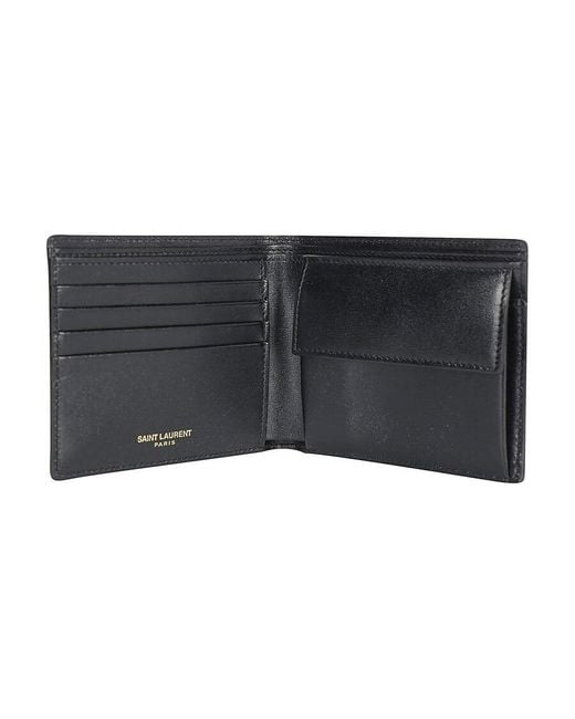 Saint Laurent Black Tiny Monogram East West Wallet for men