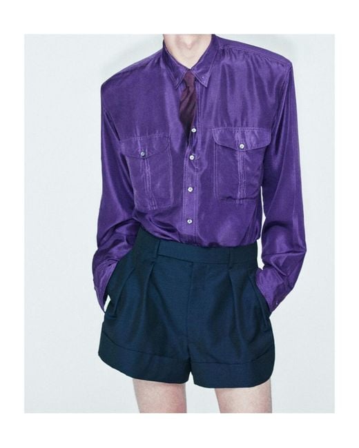 Saint Laurent Purple Shirt for men