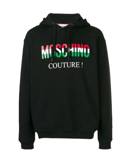 Moschino Black Hooded Logo Sweater for men