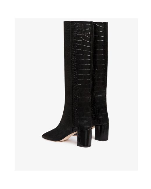 Paris Texas Black Anja Embossed Knee-Length Boots