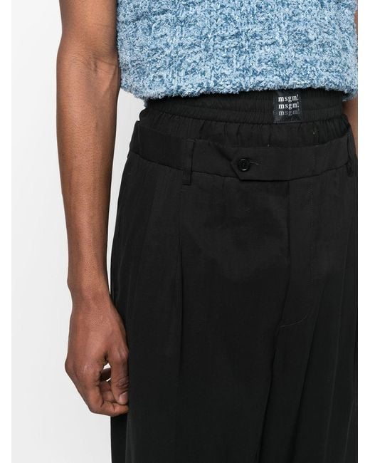 MSGM Black Trousers for men