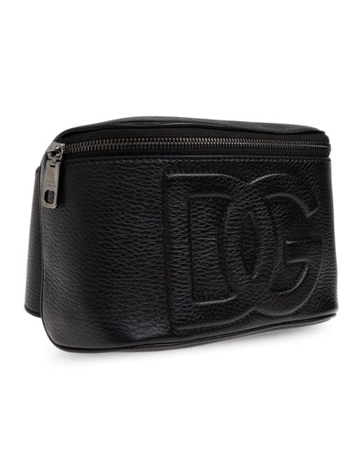 Dolce & Gabbana Black 3D-Effect Dg Logo Belt Bag for men