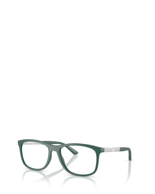 Emporio Armani White Square Frame Glasses for men