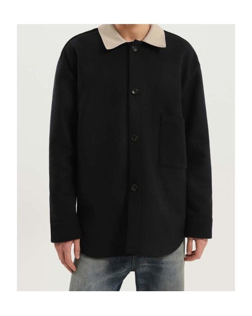 1989 STUDIO Black Overshirt Button Up for men