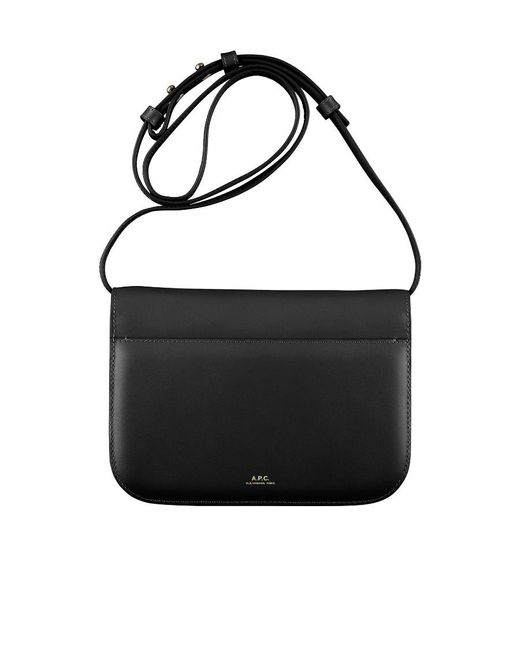 A.P.C. Black Logo Engraved Astra Small Shoulder Bag