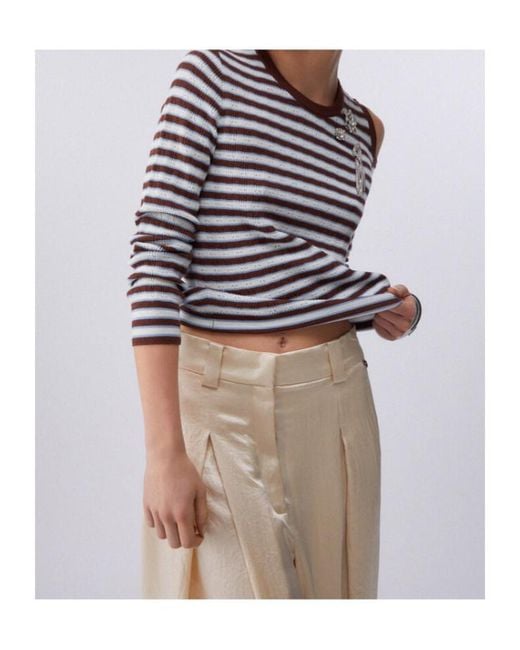 Liu Jo Multicolor Striped Cut-Out Sweater