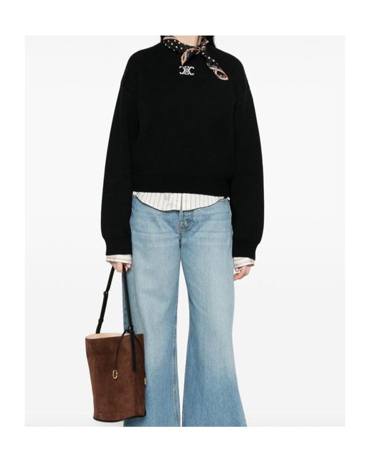 Céline Black Crewneck Sweater