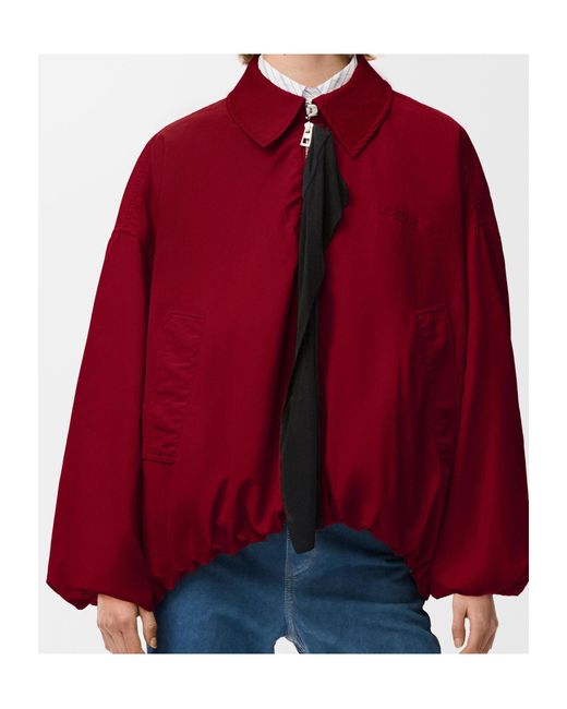 Loewe Red Crinkled Balloon Silhouette Jacket