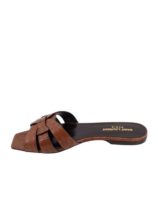 Saint Laurent Brown Tribute Open-Toe Sandals