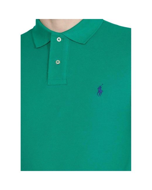 Ralph Lauren Green Polo Logo Embroidered Short-Sleeved Polo Shirt for men