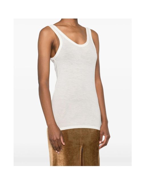 Forte_forte White Ribbed Tank Top