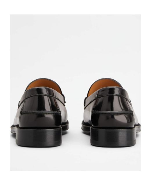 Tod's Black Leather Loafers for men