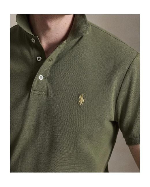 Polo Ralph Lauren Green Custom Fit Logo Polo Shirt for men