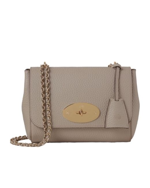 Mulberry Gray Chain-Strap Leather Satchel