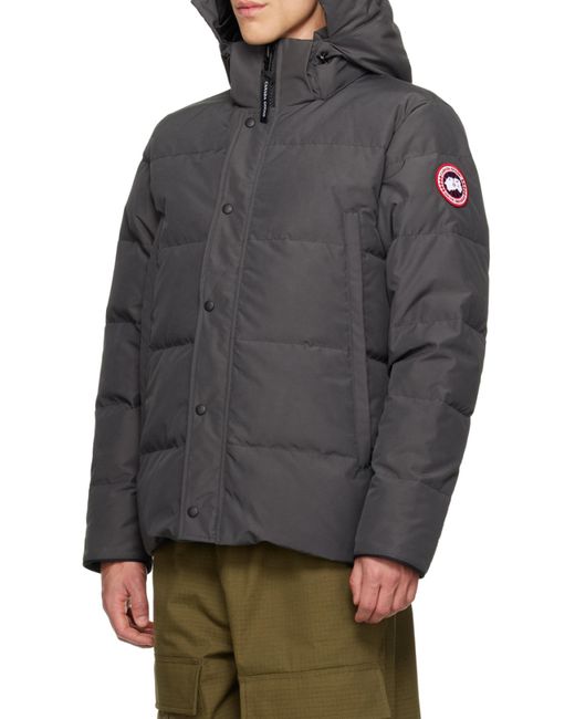 Canada Goose Gray Zipped Hooded Down Jacket for men