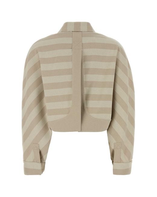 Fendi Natural Striped Cropped Jacket