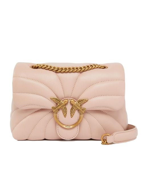 Pinko Natural Love Puff Chain Linked Mini Shoulder Bag