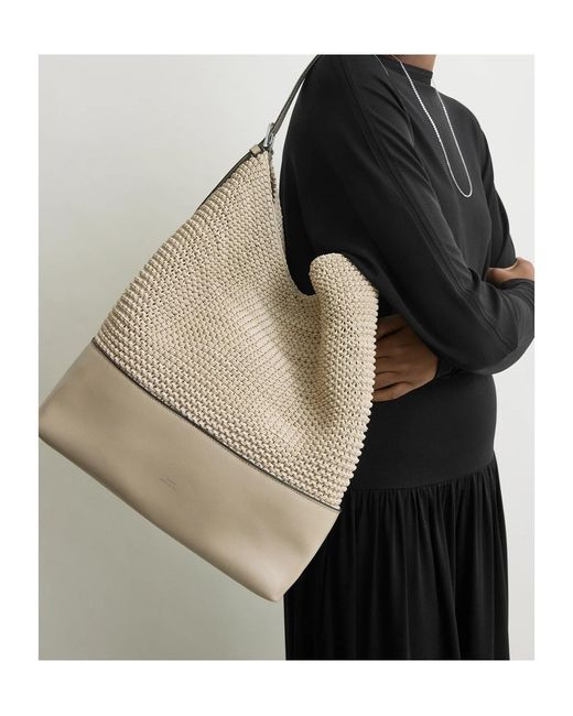 Totême Natural Totême Woven Buckle-Fastened Tote Bag