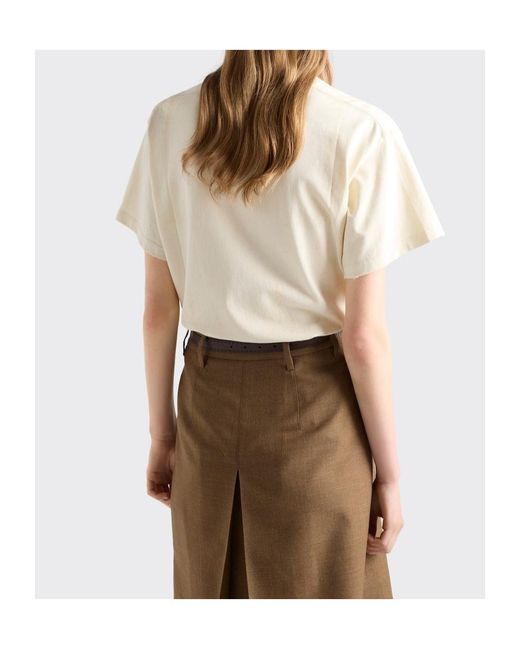 Prada White Garment-Dyed Jersey T-Shirt
