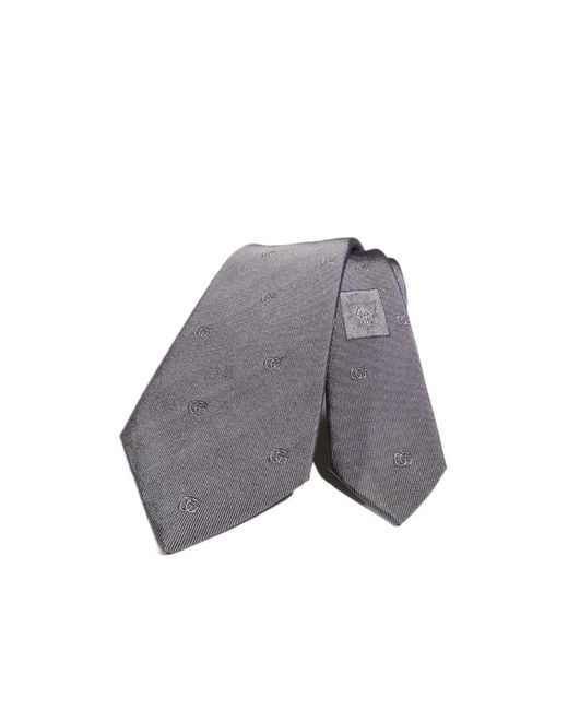 Gucci Gray Gg Jacquard Tie for men