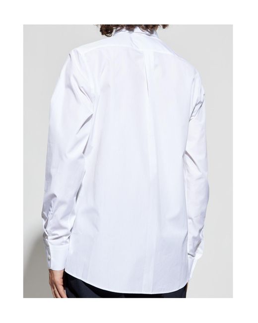 Dolce & Gabbana White Curved Hem Shirt for men