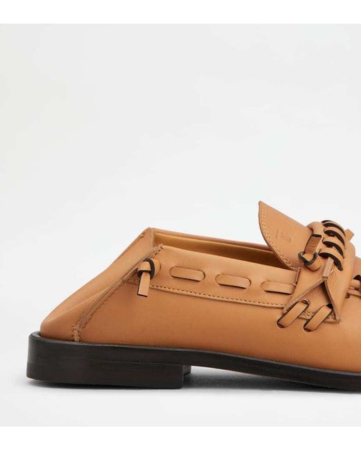 Tod's Brown Braided Loafers