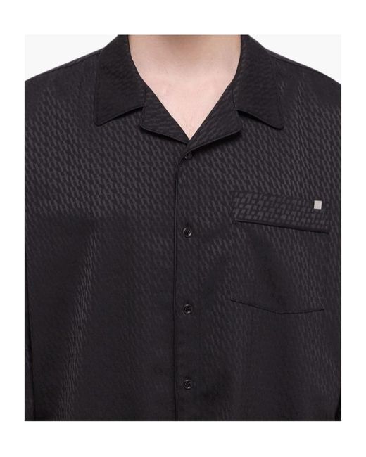 Helmut Lang Blue Geometric-Print Shirt for men