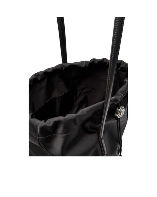 Moncler Black Drawstring Nylon Tote Bag