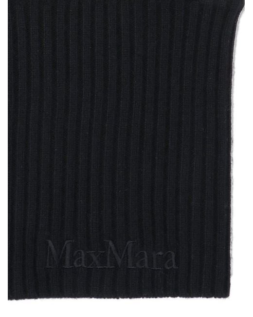 Max Mara Black Ribbed Hat